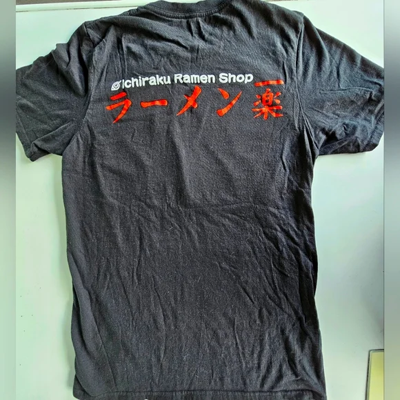 Naruto Shippuden Anime Ichiraku Ramen Shop Black Graphic T-Shirt Size Small - Picture 2 of 5
